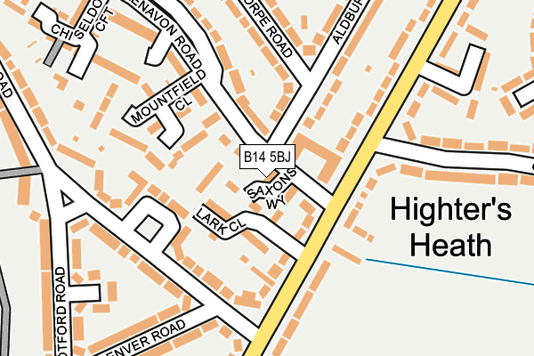 B14 5BJ map - OS OpenMap – Local (Ordnance Survey)