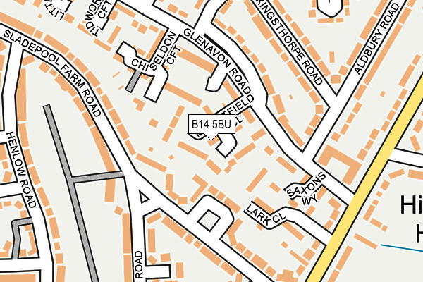 B14 5BU map - OS OpenMap – Local (Ordnance Survey)