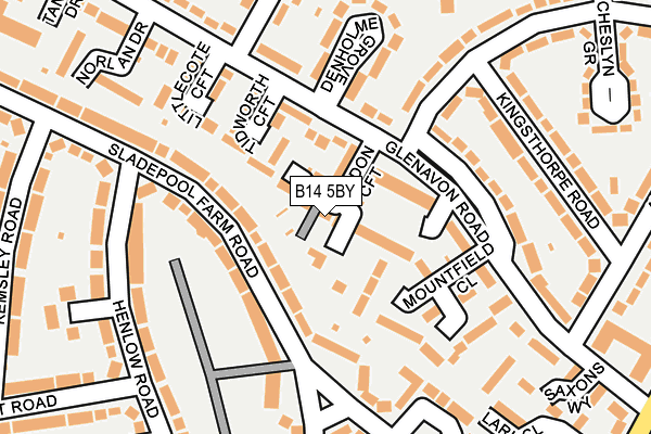 B14 5BY map - OS OpenMap – Local (Ordnance Survey)