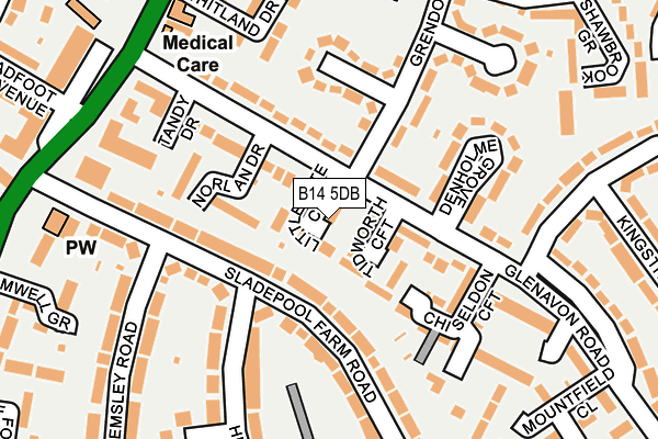 B14 5DB map - OS OpenMap – Local (Ordnance Survey)