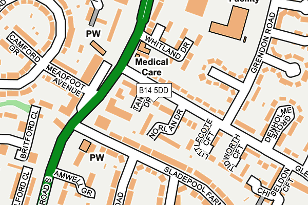 B14 5DD map - OS OpenMap – Local (Ordnance Survey)