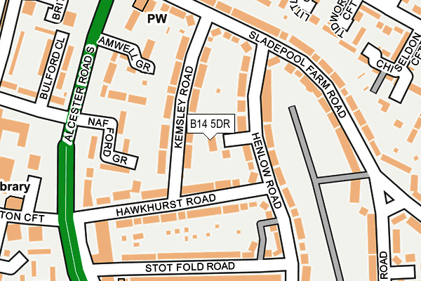 B14 5DR map - OS OpenMap – Local (Ordnance Survey)