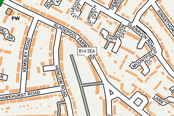 B14 5EA map - OS OpenMap – Local (Ordnance Survey)