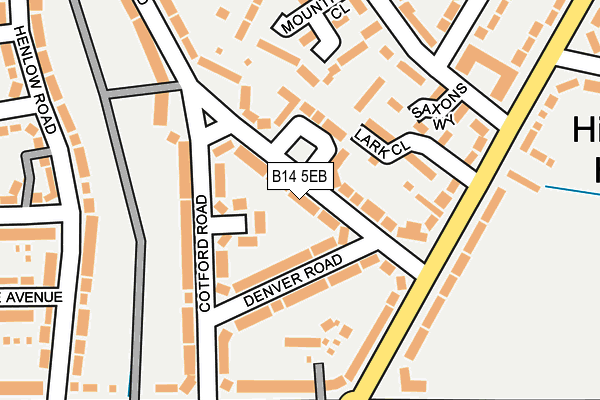 B14 5EB map - OS OpenMap – Local (Ordnance Survey)
