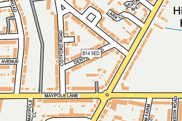 B14 5ED map - OS OpenMap – Local (Ordnance Survey)