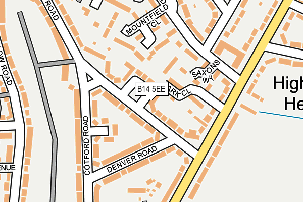 B14 5EE map - OS OpenMap – Local (Ordnance Survey)