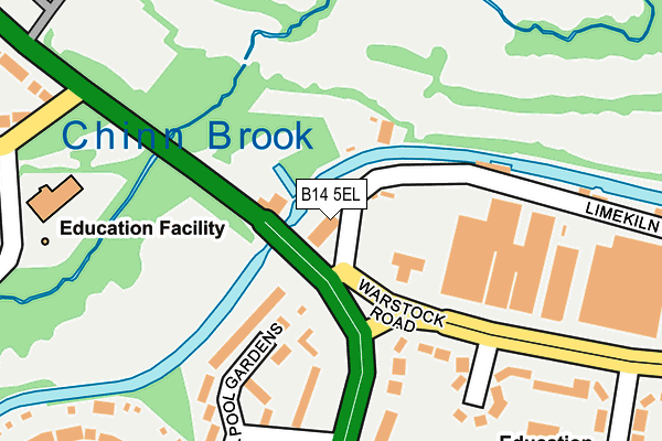 B14 5EL map - OS OpenMap – Local (Ordnance Survey)