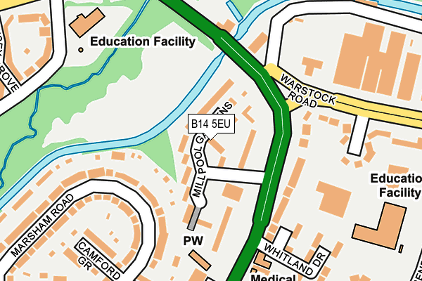 B14 5EU map - OS OpenMap – Local (Ordnance Survey)