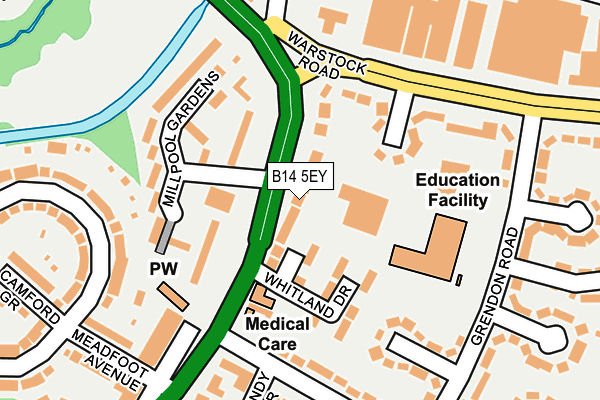 B14 5EY map - OS OpenMap – Local (Ordnance Survey)