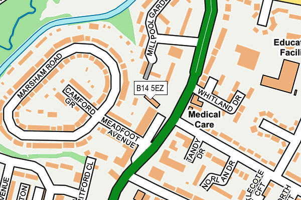 B14 5EZ map - OS OpenMap – Local (Ordnance Survey)