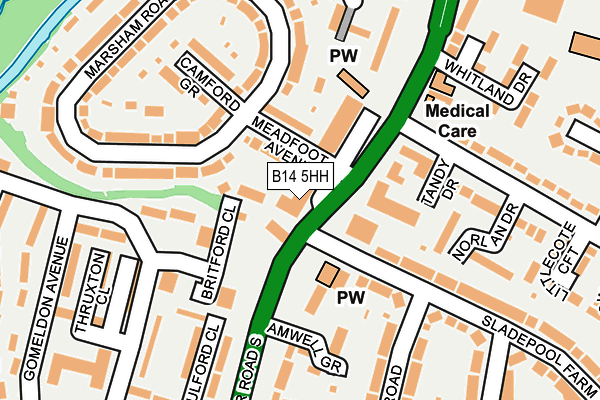 B14 5HH map - OS OpenMap – Local (Ordnance Survey)
