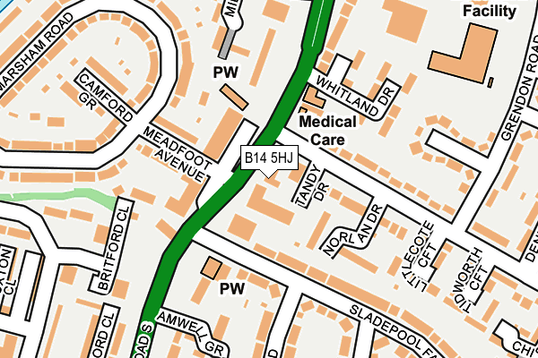 B14 5HJ map - OS OpenMap – Local (Ordnance Survey)