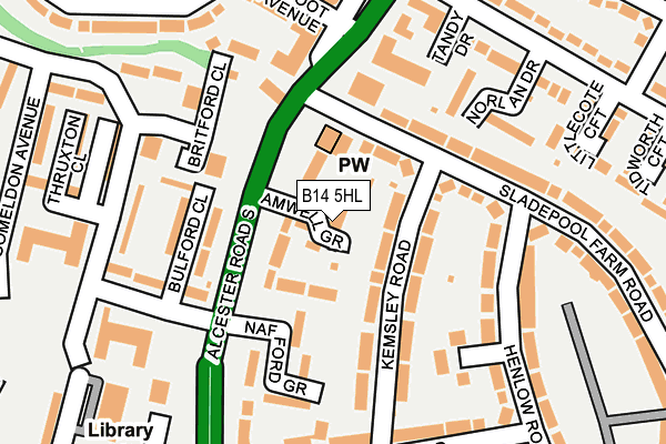 B14 5HL map - OS OpenMap – Local (Ordnance Survey)