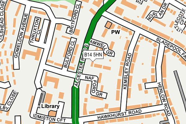 B14 5HN map - OS OpenMap – Local (Ordnance Survey)