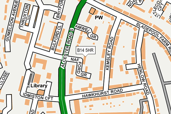 B14 5HR map - OS OpenMap – Local (Ordnance Survey)