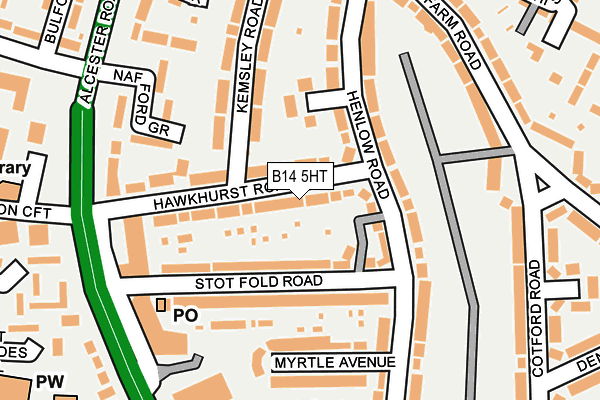 B14 5HT map - OS OpenMap – Local (Ordnance Survey)