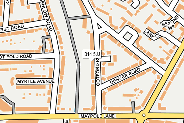 B14 5JJ map - OS OpenMap – Local (Ordnance Survey)