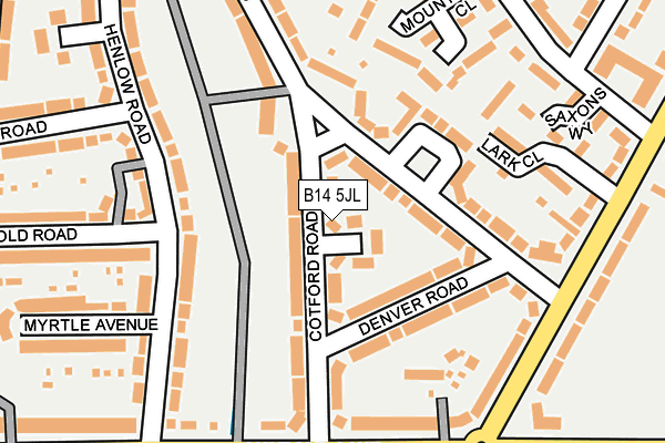 B14 5JL map - OS OpenMap – Local (Ordnance Survey)