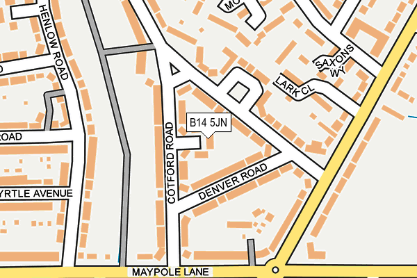 B14 5JN map - OS OpenMap – Local (Ordnance Survey)