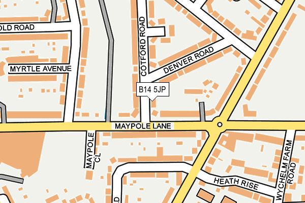 B14 5JP map - OS OpenMap – Local (Ordnance Survey)