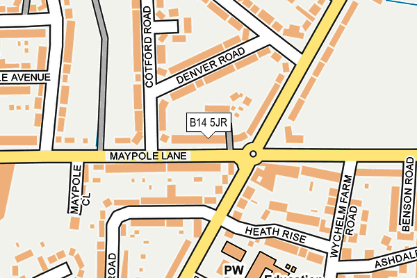 B14 5JR map - OS OpenMap – Local (Ordnance Survey)