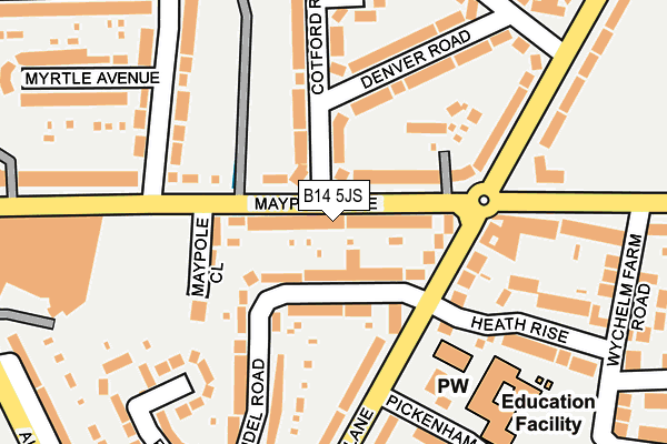 B14 5JS map - OS OpenMap – Local (Ordnance Survey)