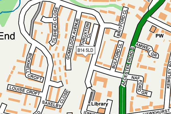 B14 5LD map - OS OpenMap – Local (Ordnance Survey)