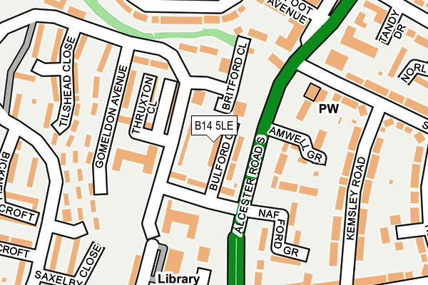 B14 5LE map - OS OpenMap – Local (Ordnance Survey)