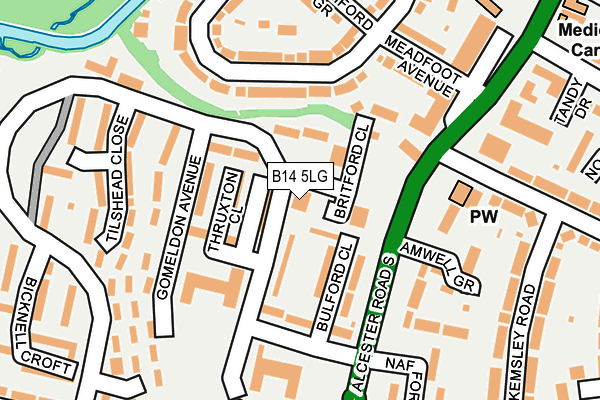 B14 5LG map - OS OpenMap – Local (Ordnance Survey)