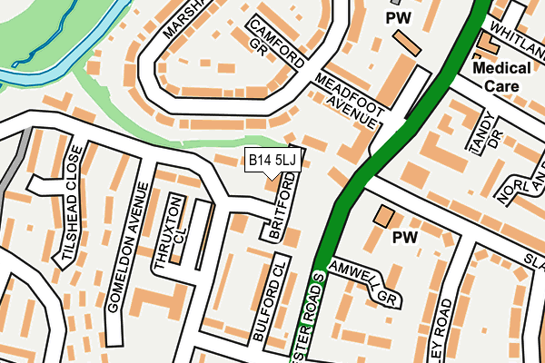 B14 5LJ map - OS OpenMap – Local (Ordnance Survey)