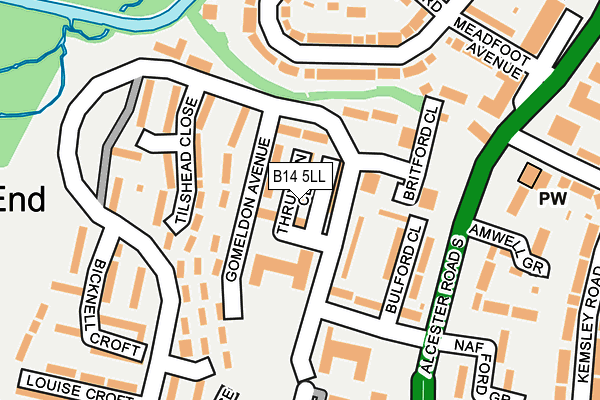 B14 5LL map - OS OpenMap – Local (Ordnance Survey)