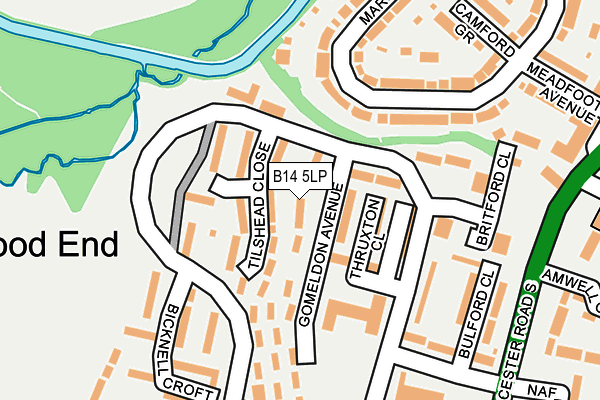 B14 5LP map - OS OpenMap – Local (Ordnance Survey)