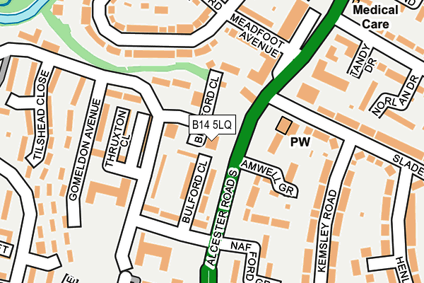 B14 5LQ map - OS OpenMap – Local (Ordnance Survey)