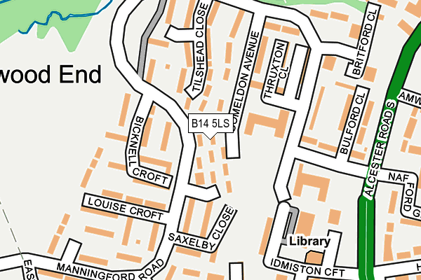 B14 5LS map - OS OpenMap – Local (Ordnance Survey)