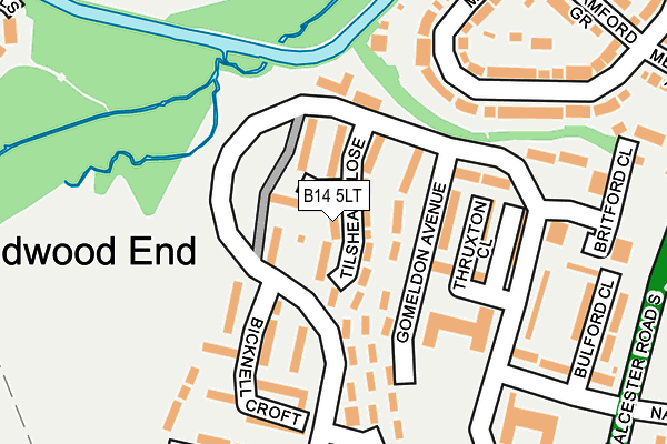 B14 5LT map - OS OpenMap – Local (Ordnance Survey)