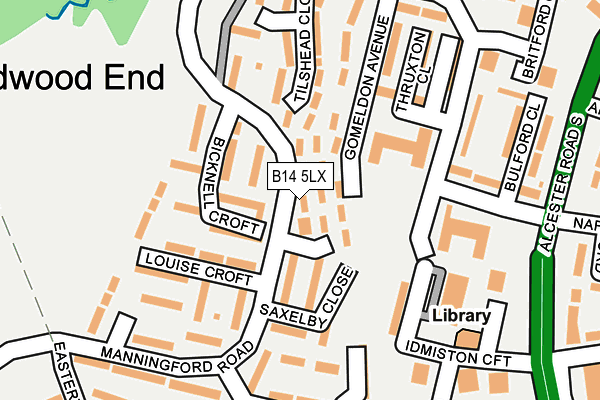 B14 5LX map - OS OpenMap – Local (Ordnance Survey)