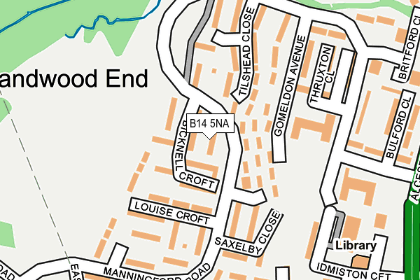 B14 5NA map - OS OpenMap – Local (Ordnance Survey)