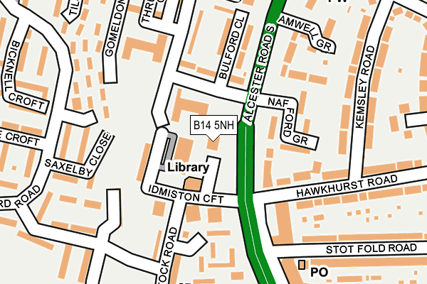 B14 5NH map - OS OpenMap – Local (Ordnance Survey)