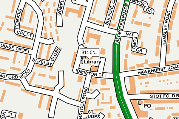 B14 5NJ map - OS OpenMap – Local (Ordnance Survey)