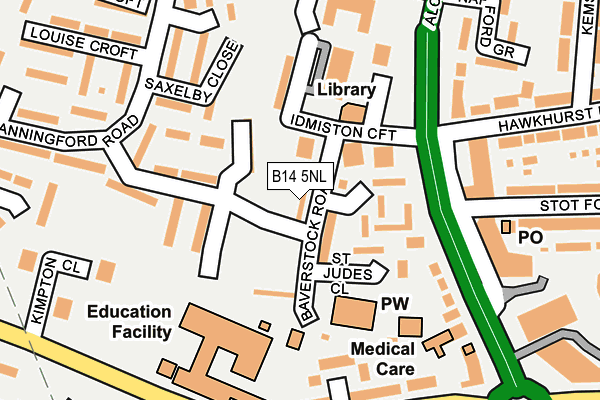 B14 5NL map - OS OpenMap – Local (Ordnance Survey)