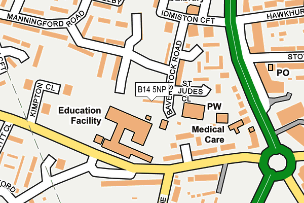 B14 5NP map - OS OpenMap – Local (Ordnance Survey)