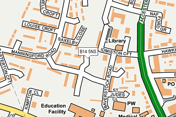 B14 5NS map - OS OpenMap – Local (Ordnance Survey)