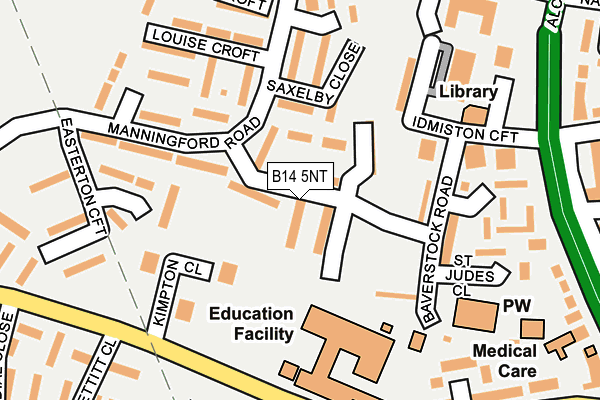 B14 5NT map - OS OpenMap – Local (Ordnance Survey)