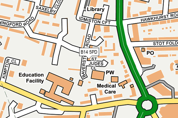 B14 5PD map - OS OpenMap – Local (Ordnance Survey)