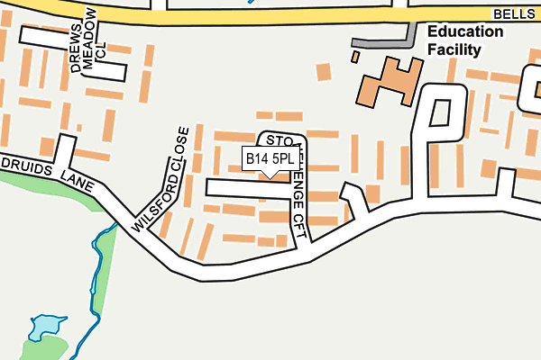 B14 5PL map - OS OpenMap – Local (Ordnance Survey)