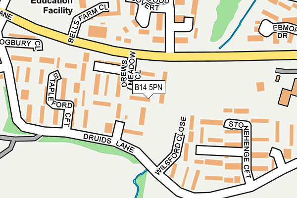 B14 5PN map - OS OpenMap – Local (Ordnance Survey)