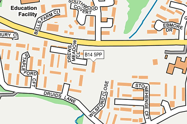 B14 5PP map - OS OpenMap – Local (Ordnance Survey)