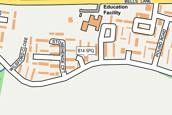 B14 5PQ map - OS OpenMap – Local (Ordnance Survey)