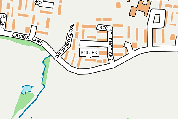 B14 5PR map - OS OpenMap – Local (Ordnance Survey)