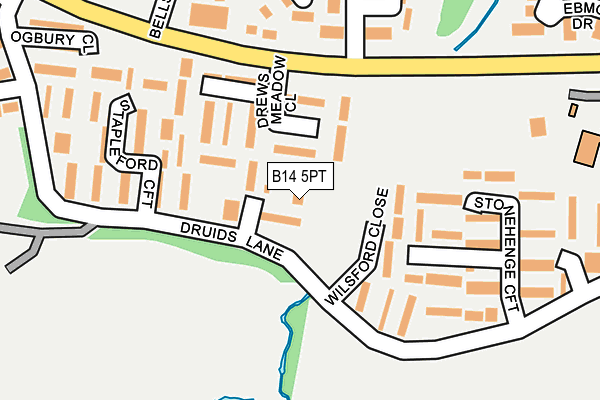 B14 5PT map - OS OpenMap – Local (Ordnance Survey)
